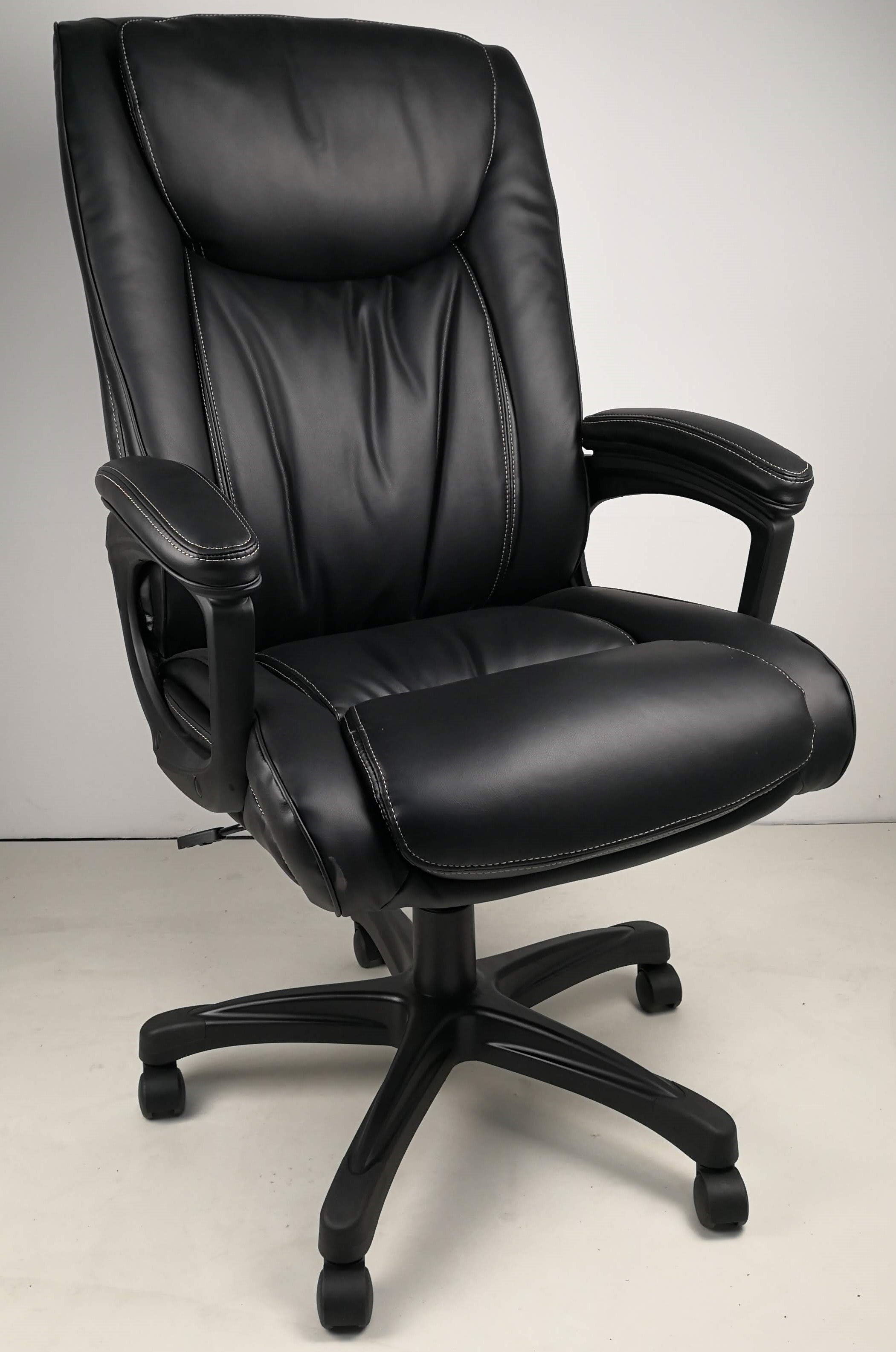 Soft Padded Executive Office Chair in Black Leather - 2029